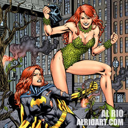 Batgirl and Poison Ivy by Al Rio