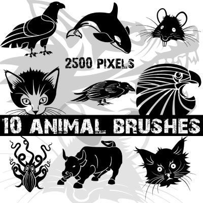 Animals Photoshop brushes set