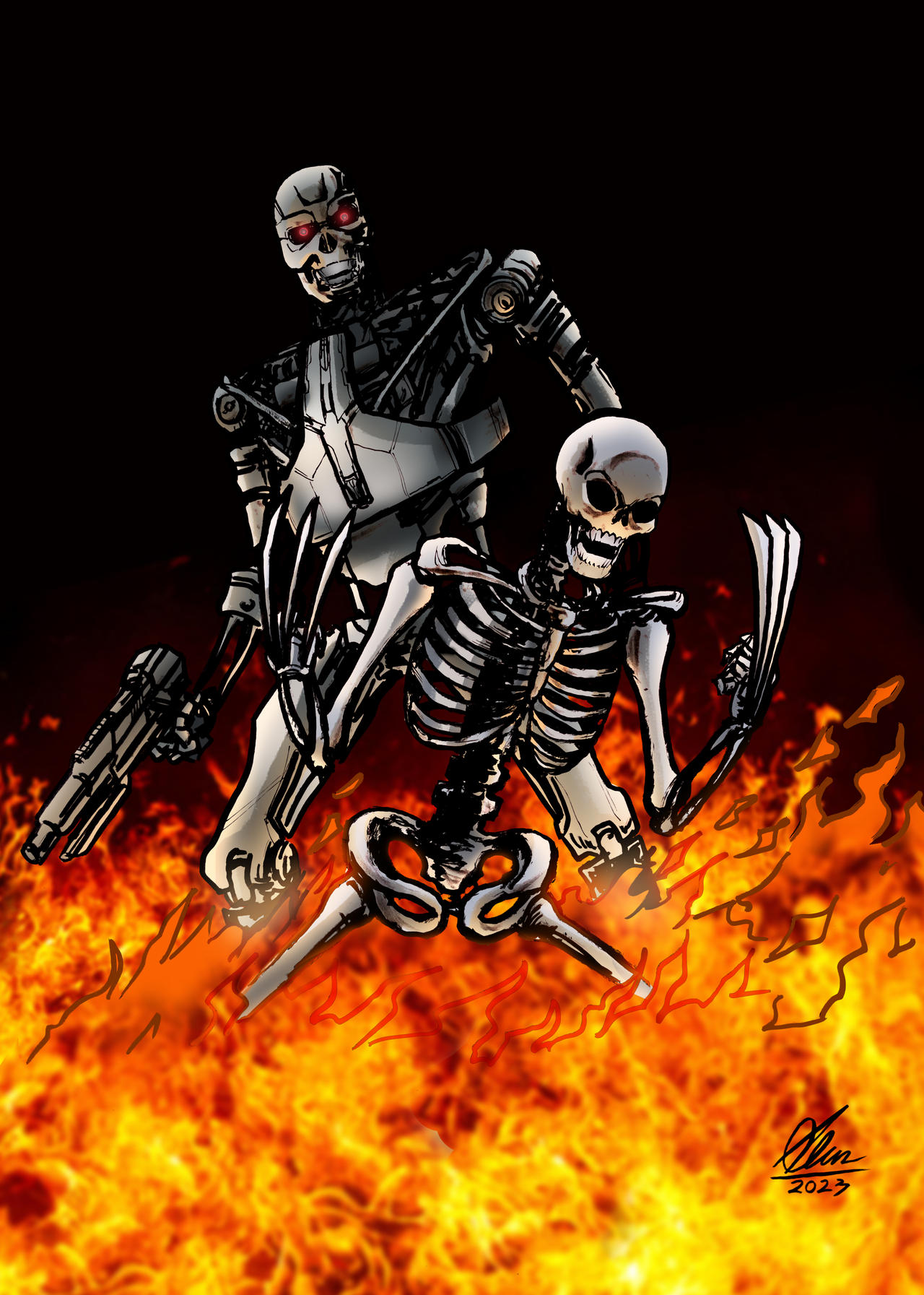 T 800 And Wolverine Adamantium Skeleton By 4l4n17 On Deviantart