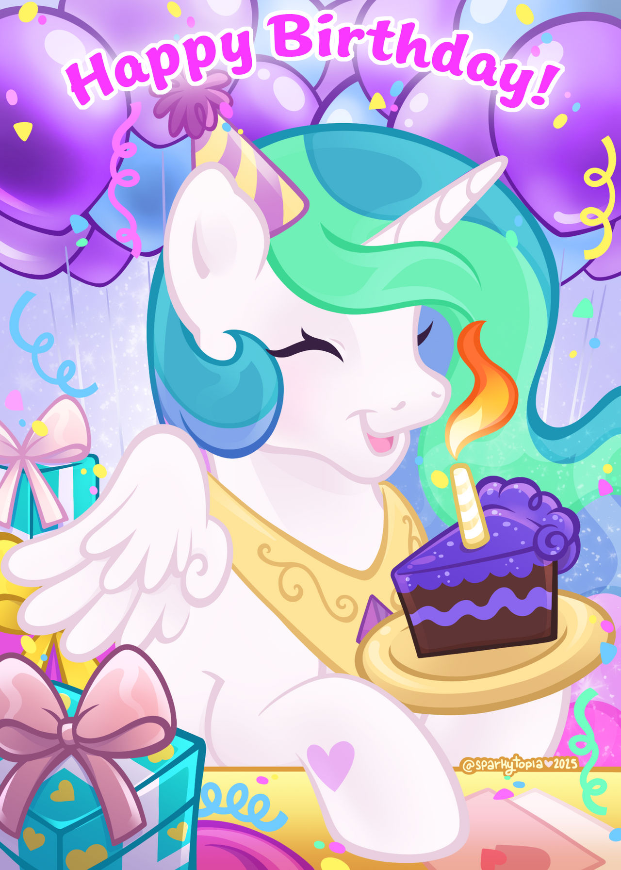 Birthday Wishes YCH - Princess Celestia