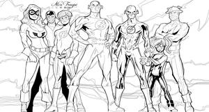 Flash Family - line art