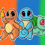 Bulbasaur Charmander and Squirtle