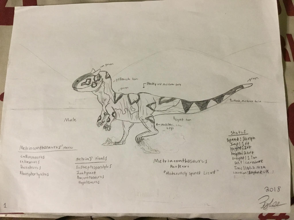 Metrisaurus Drawing Metriacanthosaurus Parkeri by Livingwithdinosaurs on DeviantArt