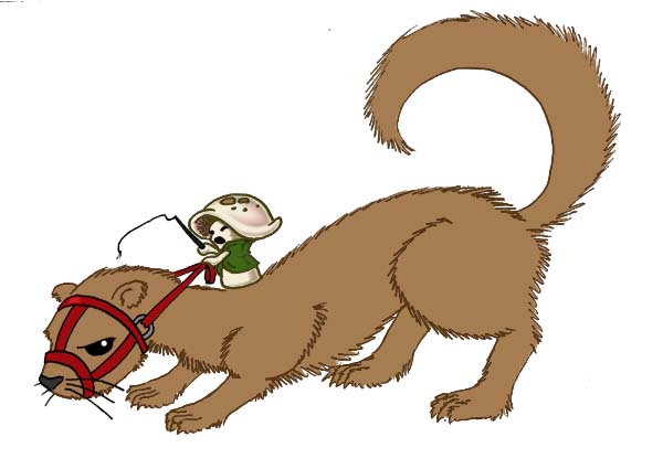 Shroom riding a weasel