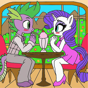Spike and Rarity first date