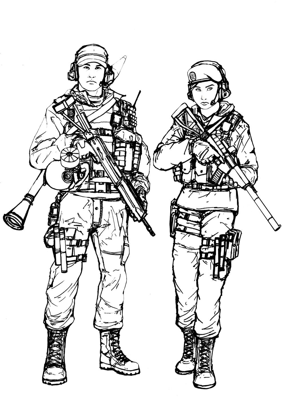 Bf4 Ru BF4 RU Engineer class (line art) by TChenArt on DeviantArt