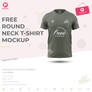 Free Round Neck TShirt Mockup  Front View