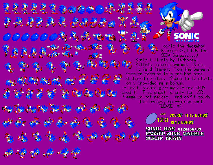 Sonic Advance Sprite Sheets - Game Boy Advance - Sonic Galaxy.net