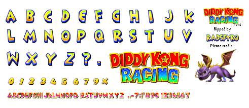 Nintendo 64 - Diddy Kong Racing - Font by ModelsandSprites on DeviantArt