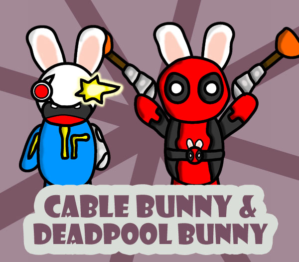 Cable Bunny and Deadpool Bunny