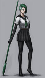 Green High School Girl