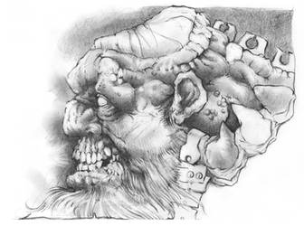 Frankenstein Monster Head Study by Illus01