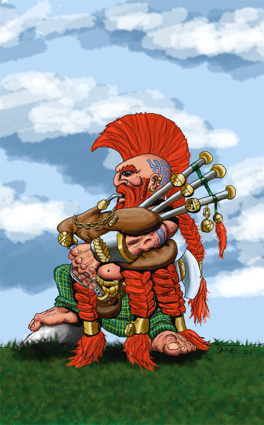 Dwarf bagpiper colour