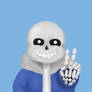 Sans Holding up the Peace Sign