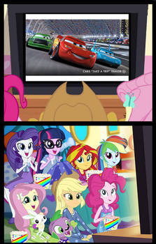 Mane 7 watches Pixar Cars