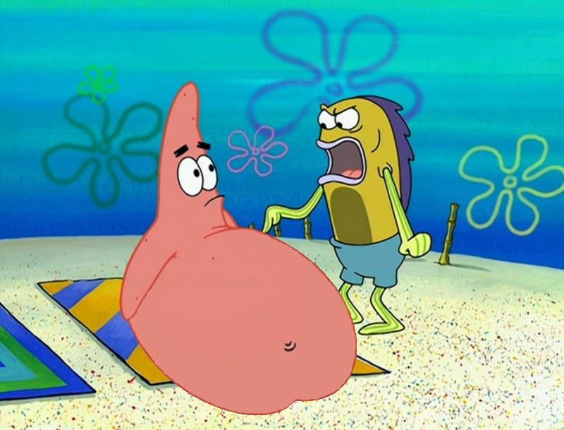 Partick Fat Fat Patrick Star at the beach by TheFatArt on DeviantArt
