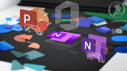 Microsoft Office 3D icons.