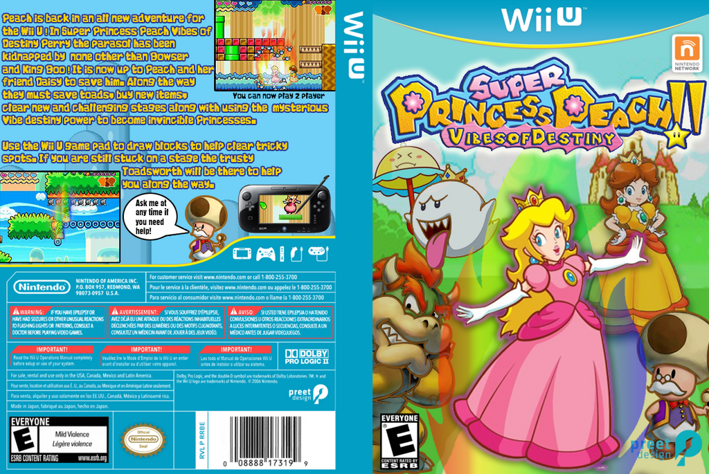 Super Princess Peach Vibes of Destiny Box Art by MistyDawn132 on