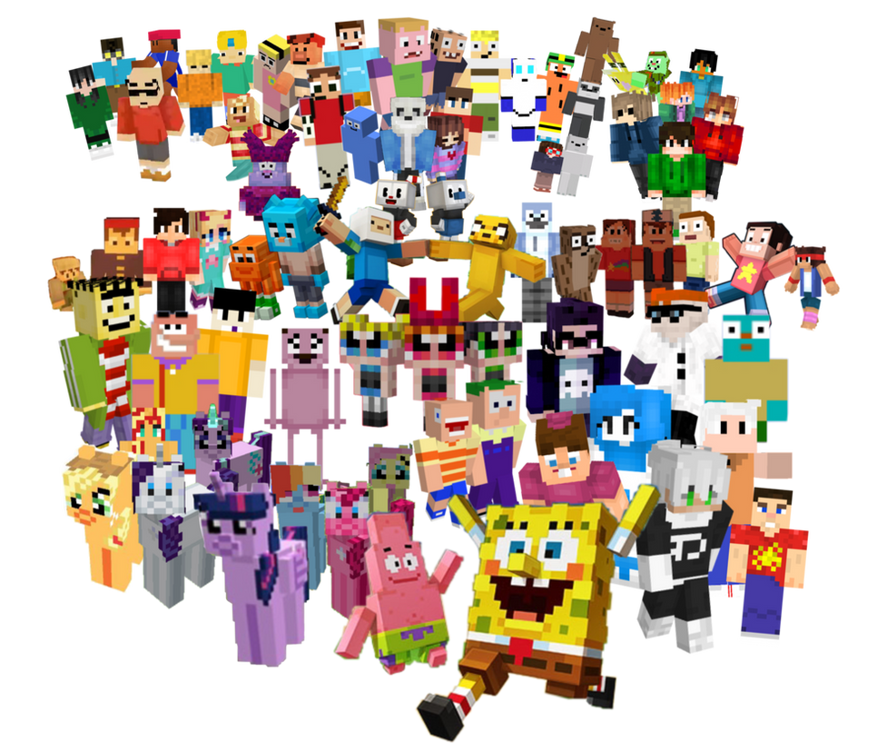 CARTOONS IN MINECRAFT! PNG by MatthewsRENDERS4477 on DeviantArt