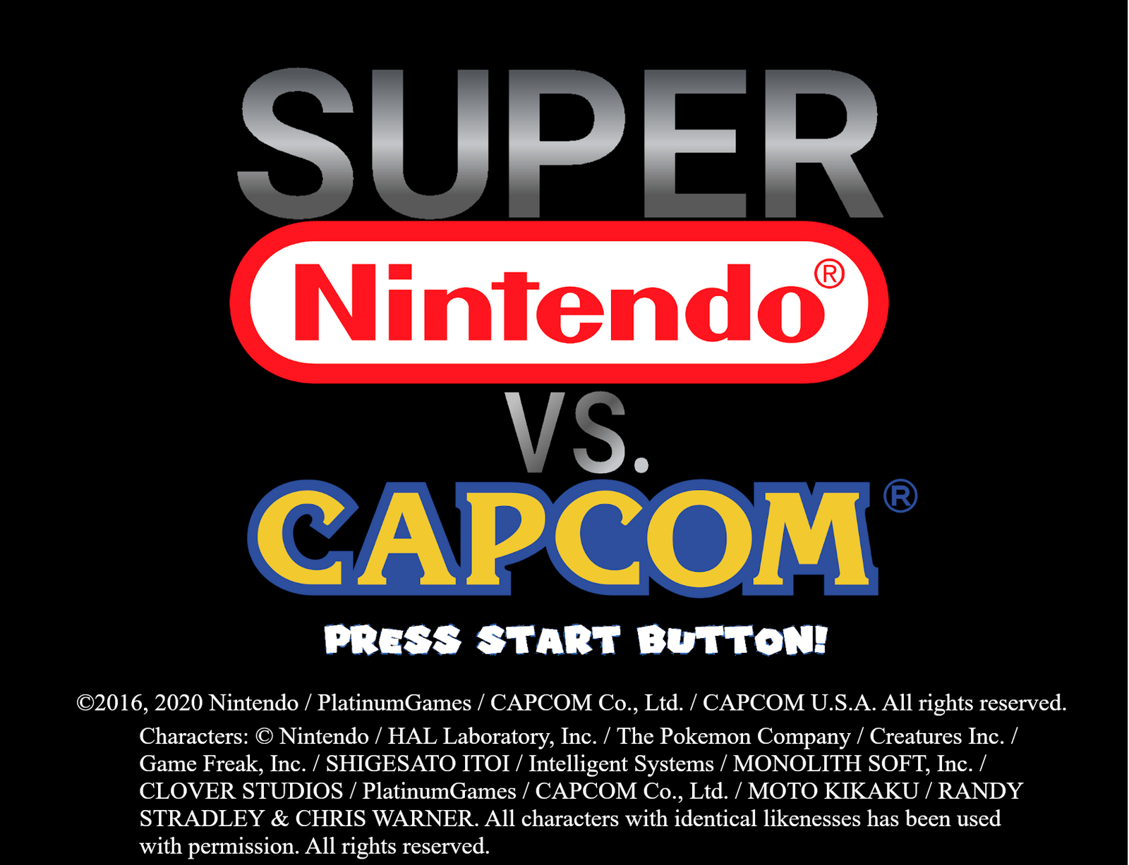 SUPER NINTENDO vs. CAPCOM Title Screen Black by andreashp96 on DeviantArt
