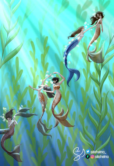 Mako Mermaids (by sitishelma on DeviantArt) : r/merfolk