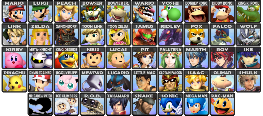 SSB4 Roster by Pixiy on DeviantArt
