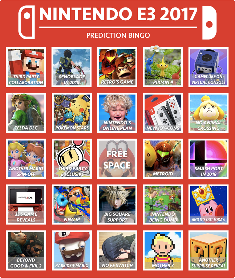 fornuft Kæledyr Diverse Nintendo E3 2017 Prediction Bingo by Pixiy on DeviantArt