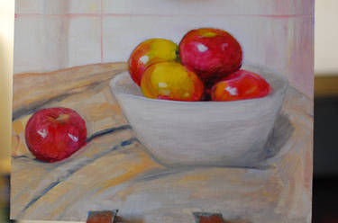 Apples in bowl wip