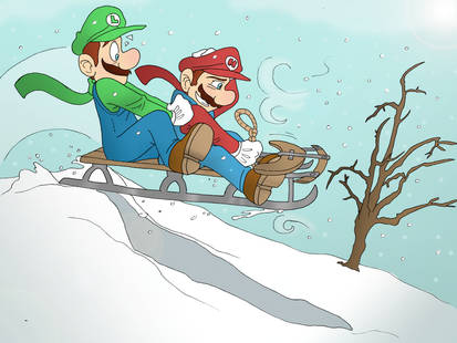 A Sled Ride with Mario