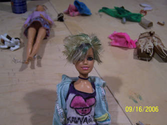 Barbie with punk hear