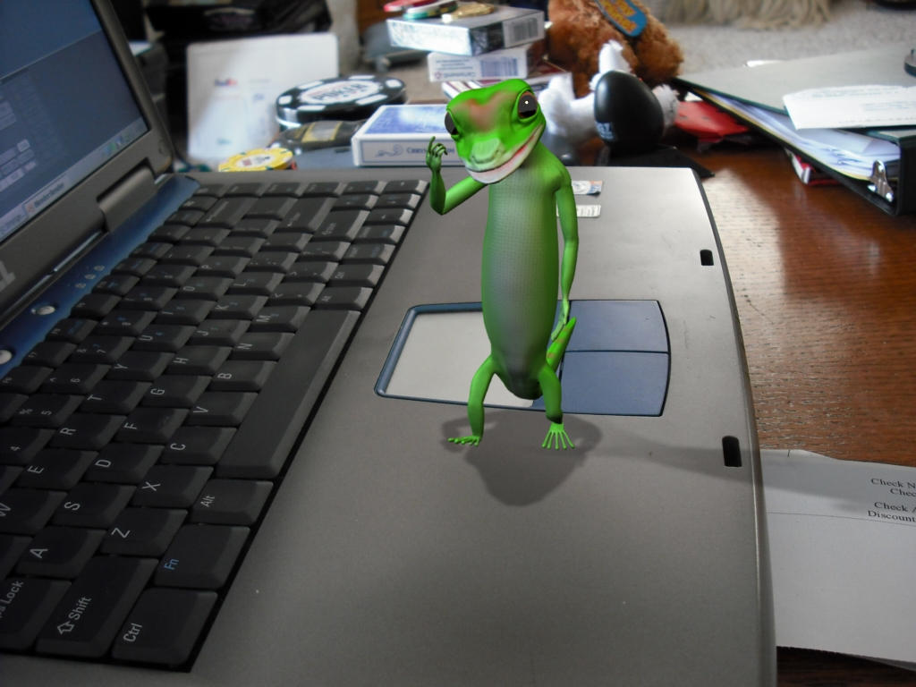 GEICO Gecko on my laptop