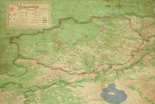 Yosemite Fantasy Map