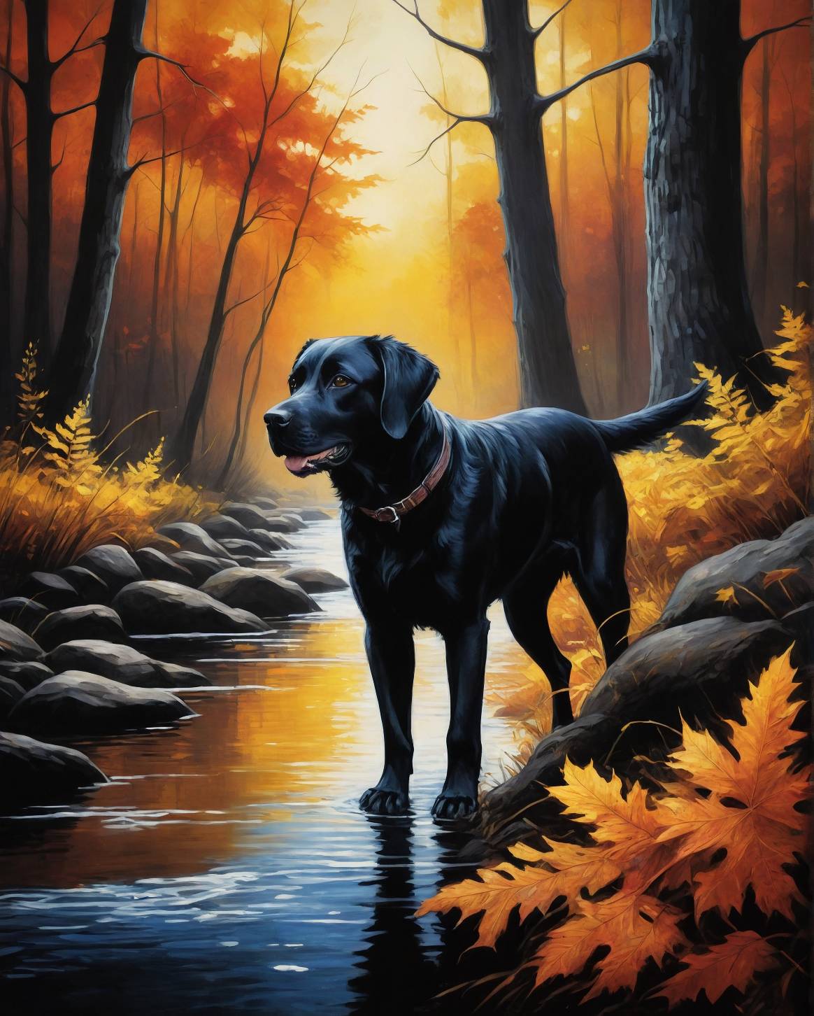 Dog 2 Black Labrador in Autumn forests 2 by Joshua2535 on DeviantArt