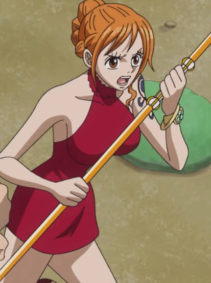 nami red dress episode One Piece Cosplay Gives New Life to Nami's Whole Cake Island 'Pretzel Girl' Outfit