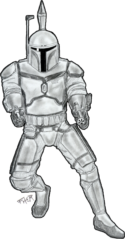 Jango Drawing Pencil drawing, Jango Fett by fher68 on DeviantArt