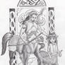 Pencil drawing, centaur and so