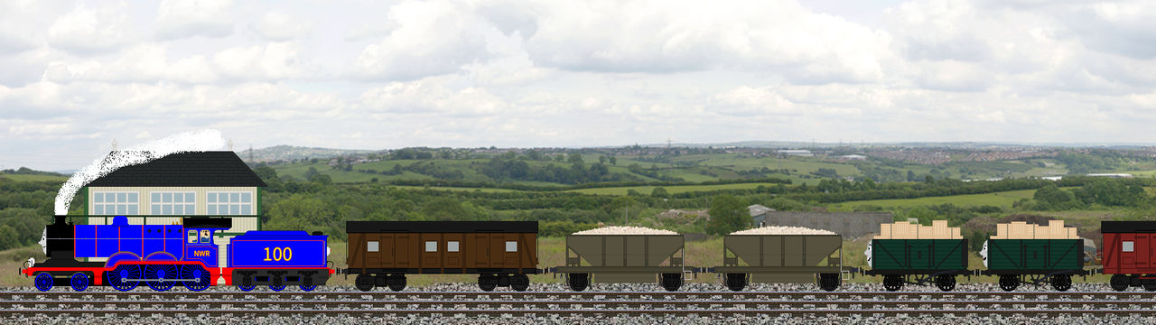 Miguel pulling a goods train by JoshuatheK2 on DeviantArt