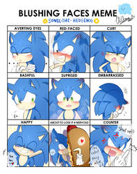 Blushing Faces Meme-Sonic the hedgehog