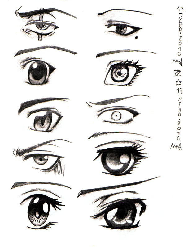 Manga and Anime Eyes by shanerose on DeviantArt