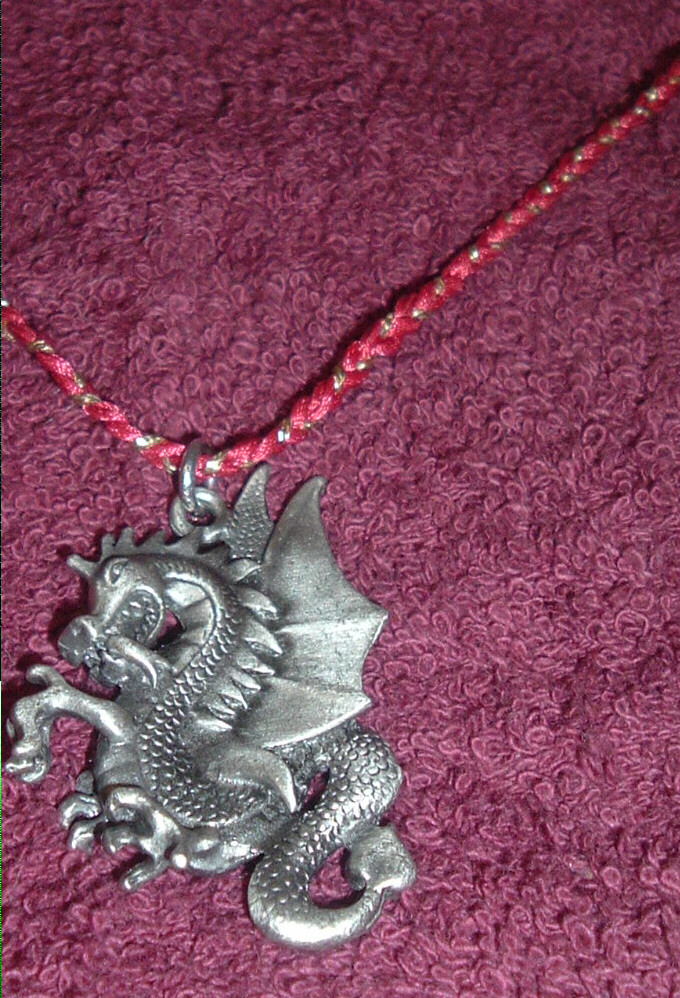 Fire-colored dragon necklace