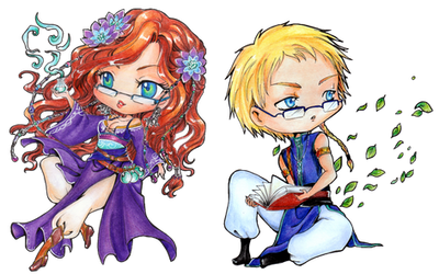 - COMMISSION - Chibi Selene and Shamael  -