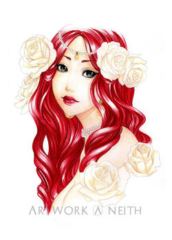 - Carmine - White Roses -
