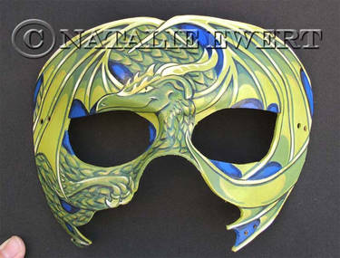 Curled Dragon Mask In Green SOLD