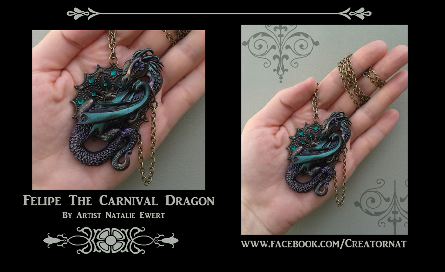 Filipe The Carnival Dragon Polymer Clay Necklace