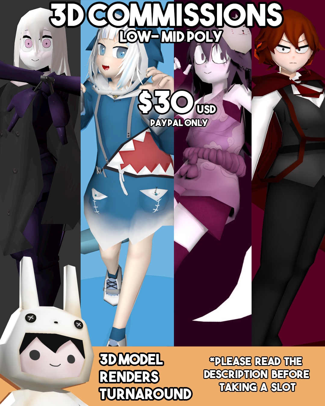 3D Low-Mid Poly Commissions Closed by SurplusBun on DeviantArt