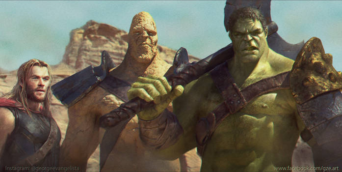 Hulk Korg and Thor