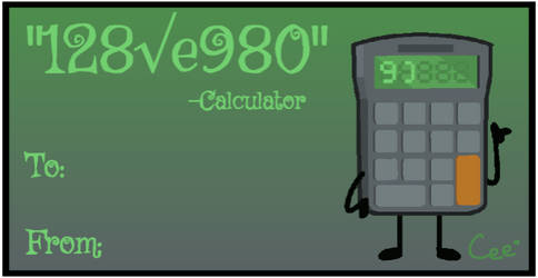 Calculator Valentine's Day card 2023