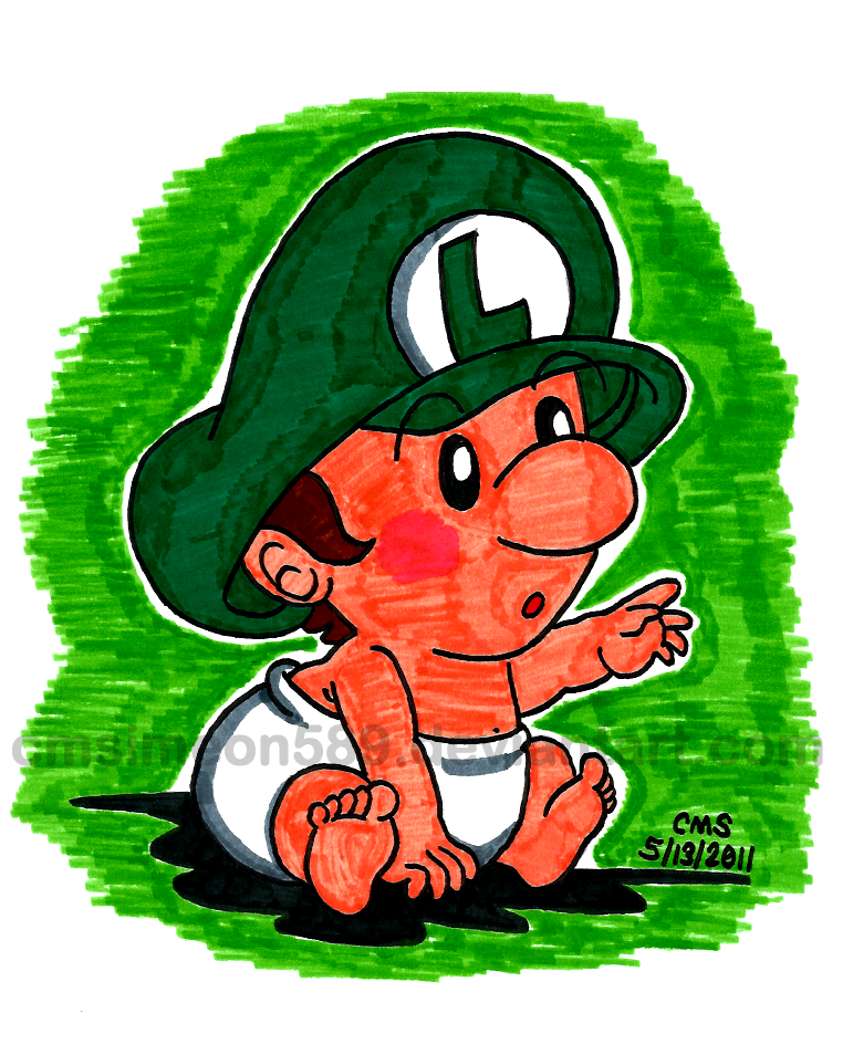 Marker-Colored Baby Luigi