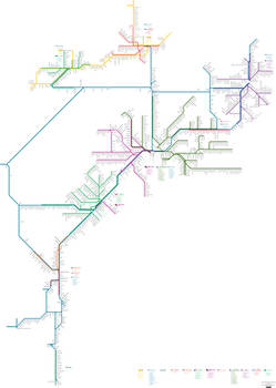 Transit map of eastern North America