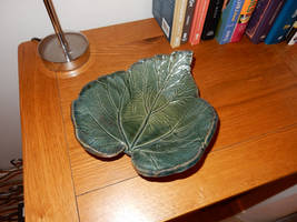 Pottery project: Rhubarb leaf dish.